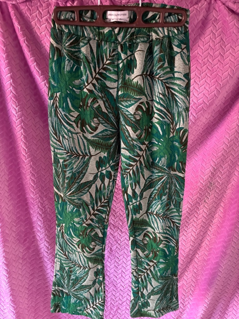 Urban Outfitters Green Tropical Leaf Print Pants